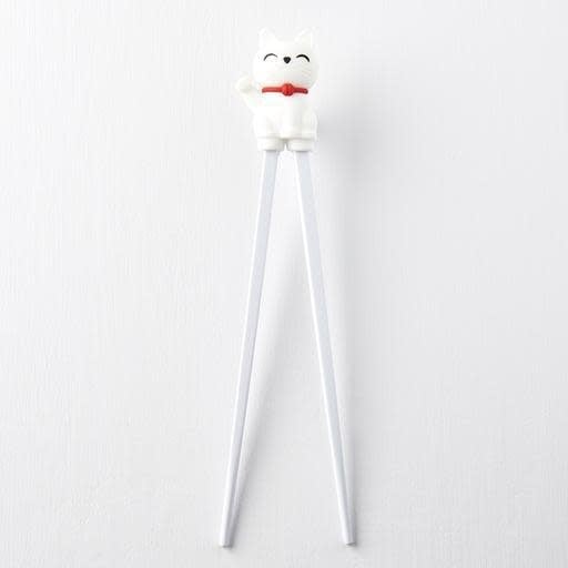 Maneki Trainer Chopsticks / Lucky Cat / White