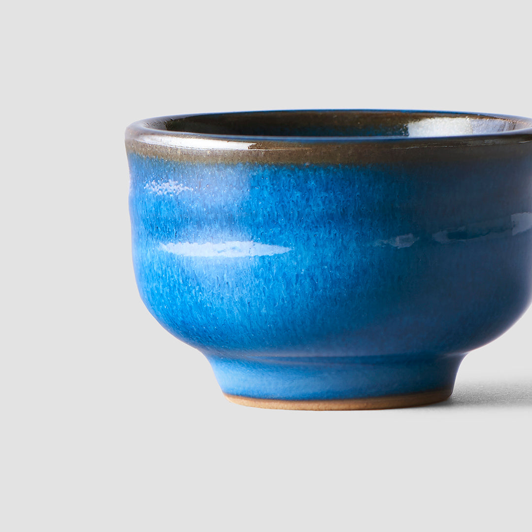 Sake Cup 35ml Gura Kiln Blue Glaze - Made In Japan | Japanese Tableware