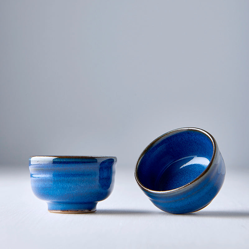 Sake Cup 35ml Gura Kiln Blue Glaze - Made In Japan | Japanese Tableware