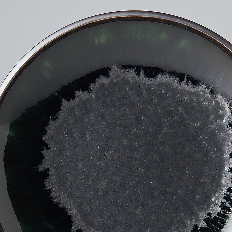 Side Plate 19.5cm Matt Centre Glossy Rim Ceramic Black