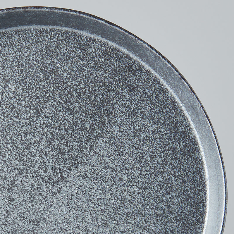 Plate High Rim 25cm Craft Black Design - Made In Japan | Japanese Tableware