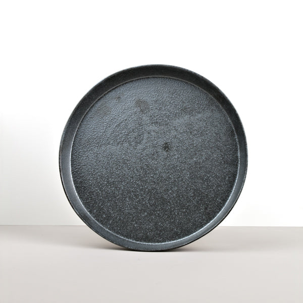 Plate High Rim 25cm Craft Black Design - Made In Japan | Japanese Tableware