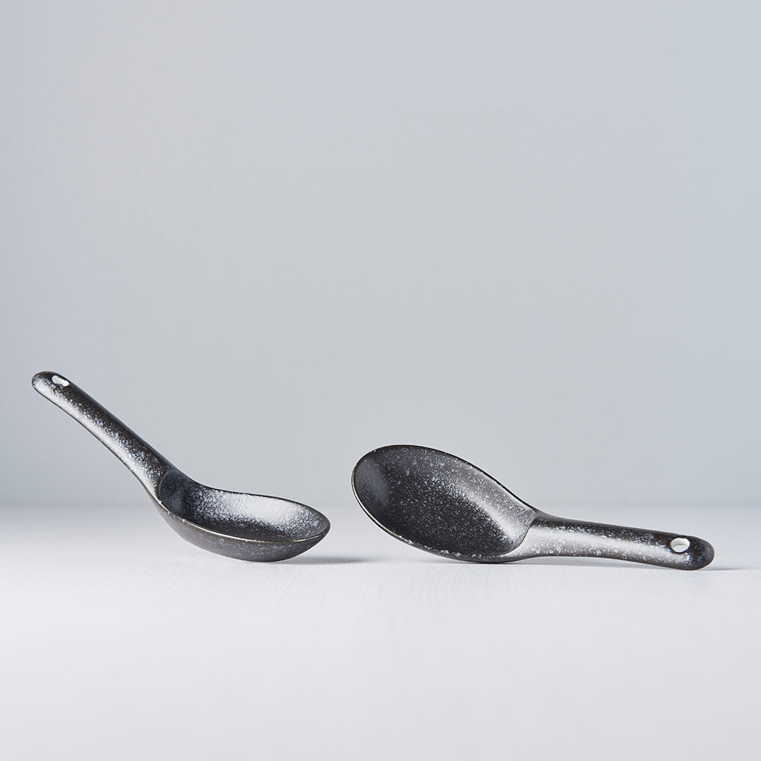 Spoon Small 15cm Matt Black Glaze - Made In Japan | Japanese Tableware