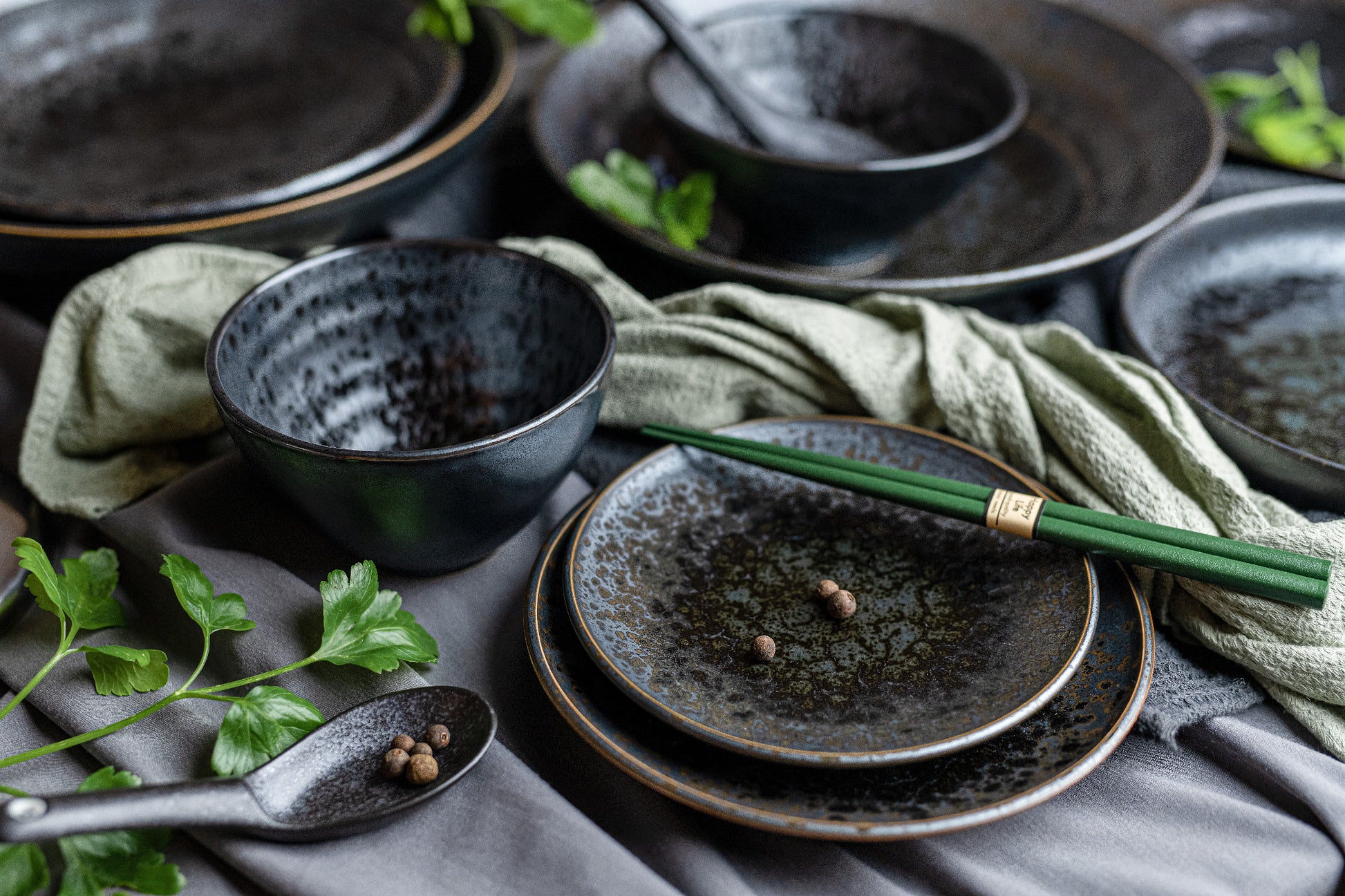 Bowl 13cm Black Pearl Glaze - Made In Japan | Japanese Tableware