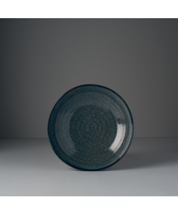 Pasta Bowl Organic Shape 21cm Indigo Blue Glaze - Made In Japan | Japanese Tableware