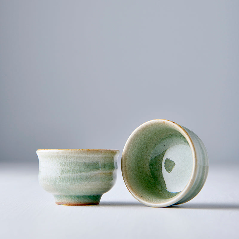 Sake Cup 35ml Celadon Glaze - Made In Japan | Japanese Tableware