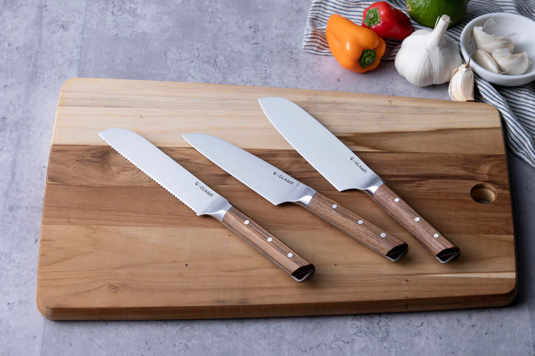 Knife Gift Set Santoku Bread & Paring Glamp