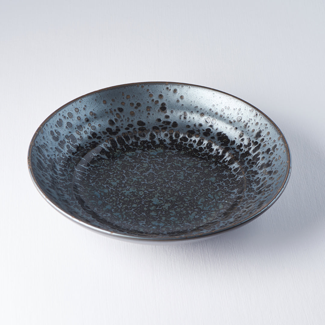 Serving Bowl Flat Base 28.5cm Black Pearl Glaze - Made In Japan | Japanese Tableware