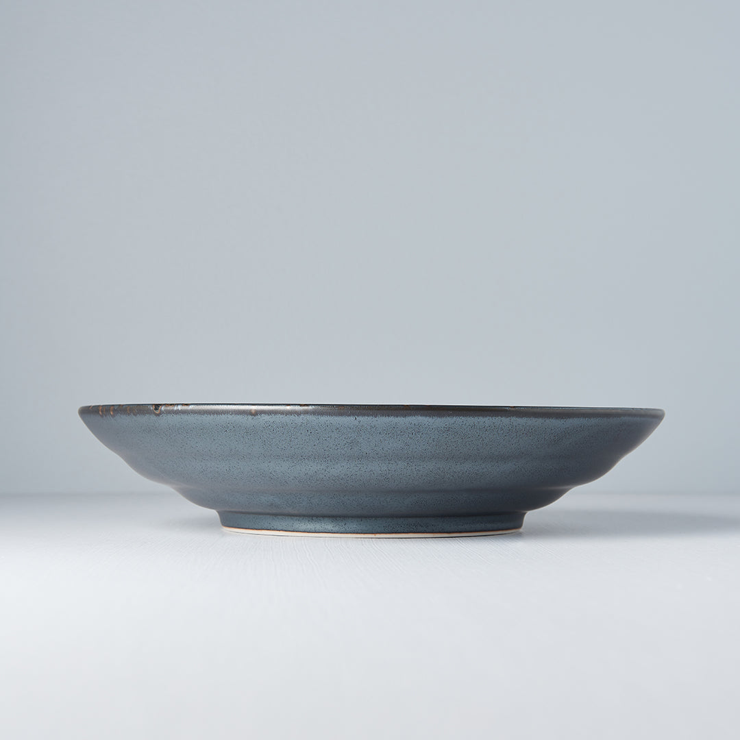Serving Bowl Flat Base 28.5cm Black Pearl Glaze - Made In Japan | Japanese Tableware