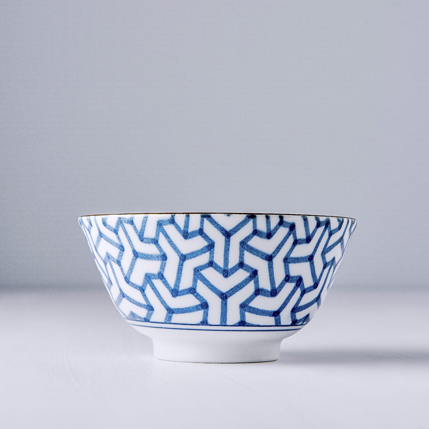 Bowl 13cm Indigo Ikat Herringbone Design - Made In Japan | Japanese Tableware