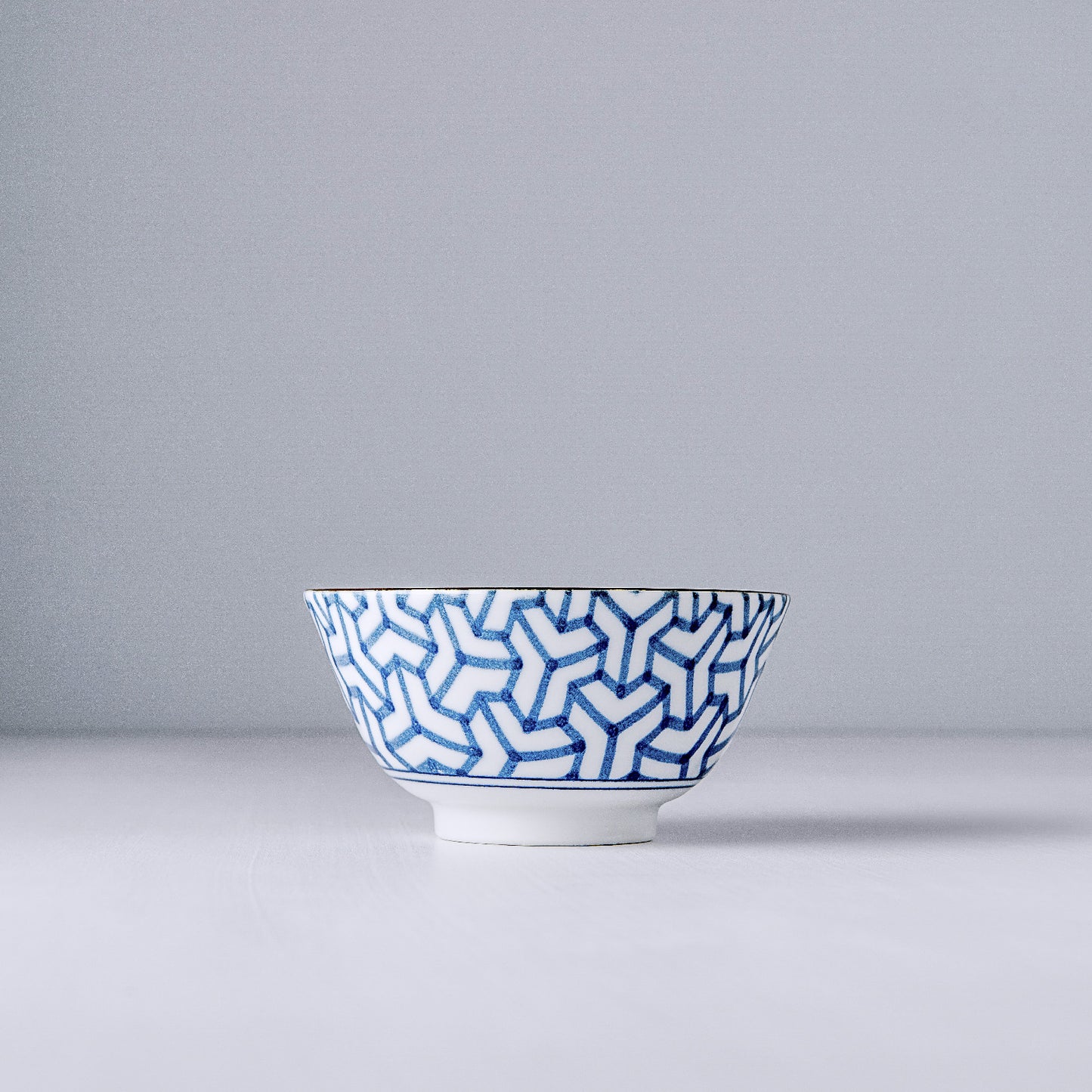 Bowl 13cm Indigo Ikat Herringbone Design - Made In Japan | Japanese Tableware