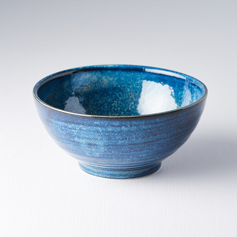 Udon Bowl 19cm Indigo Blue Glaze - Made In Japan | Japanese Tableware