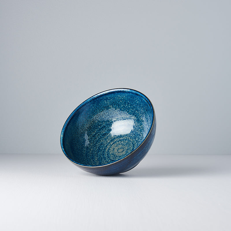 Udon Bowl 19cm Indigo Blue Glaze - Made In Japan | Japanese Tableware