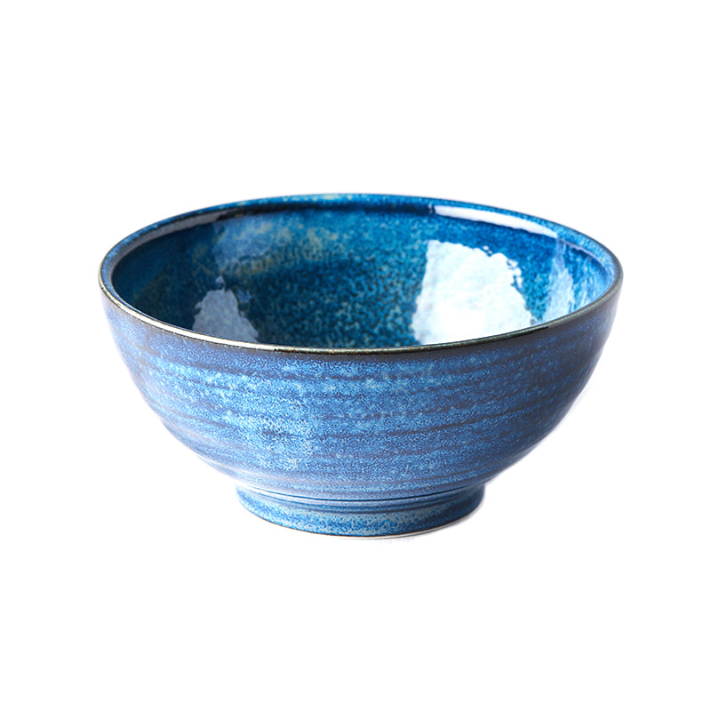 Udon Bowl 19cm Indigo Blue Glaze - Made In Japan | Japanese Tableware