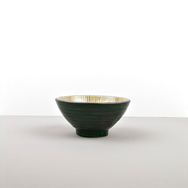 Bowl 15cm Green Converging Line Glaze - Made In Japan | Japanese Tableware