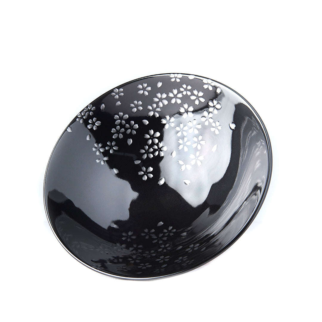 Bowl 25cm Silver Sakura Design - Made In Japan | Japanese Tableware