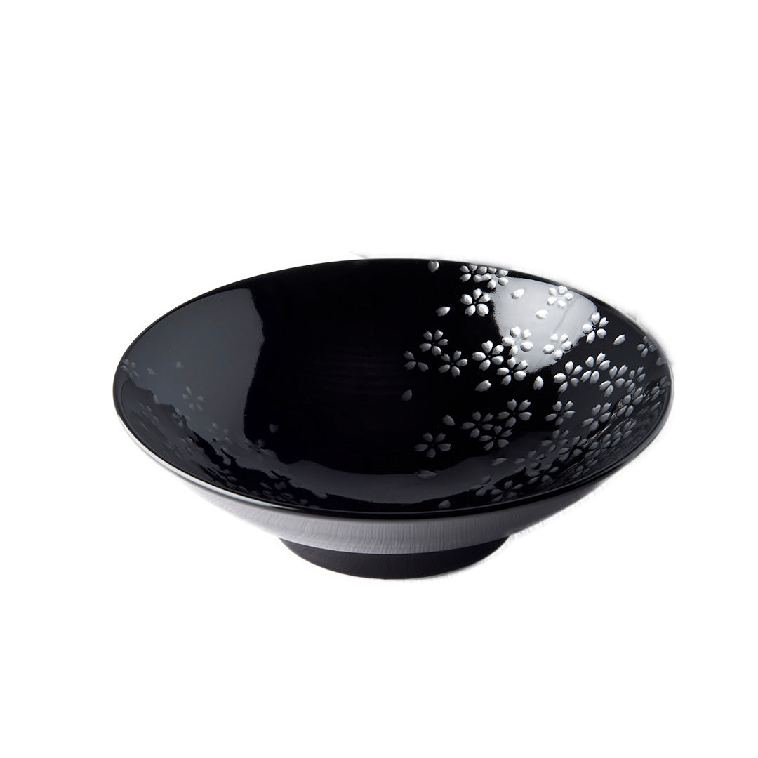 Bowl 25cm Silver Sakura Design - Made In Japan | Japanese Tableware