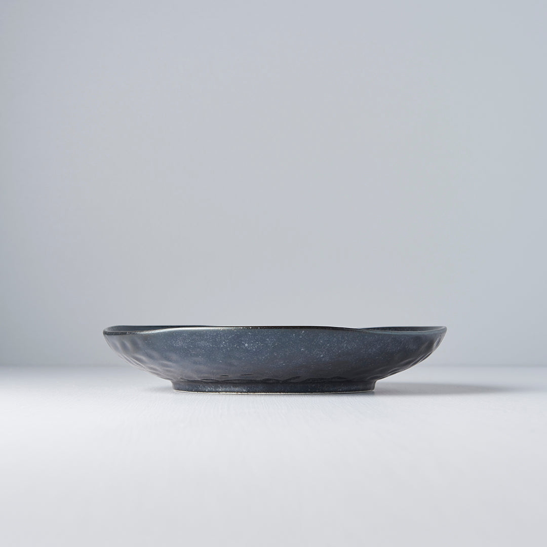 Dinner Plate Organic Shape 23cm Matt Black Glaze - Made In Japan | Japanese Tableware