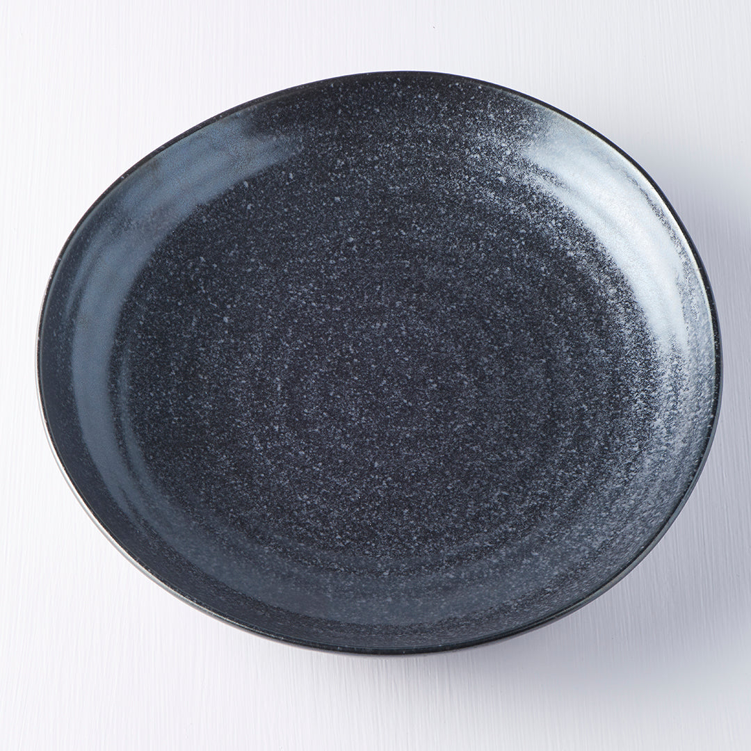 Dinner Plate Organic Shape 23cm Matt Black Glaze - Made In Japan | Japanese Tableware