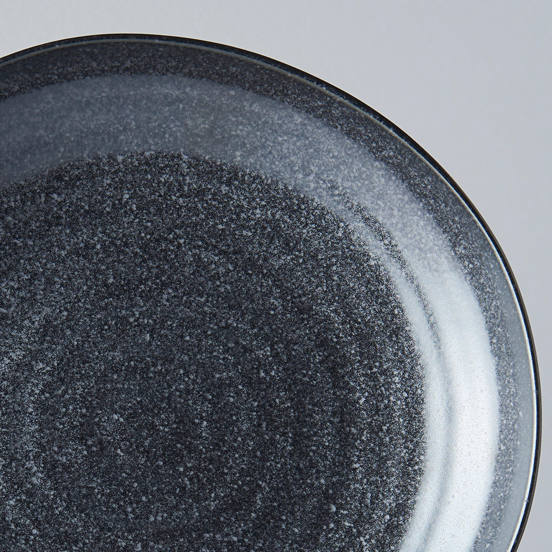 Dinner Plate Organic Shape 23cm Matt Black Glaze - Made In Japan | Japanese Tableware