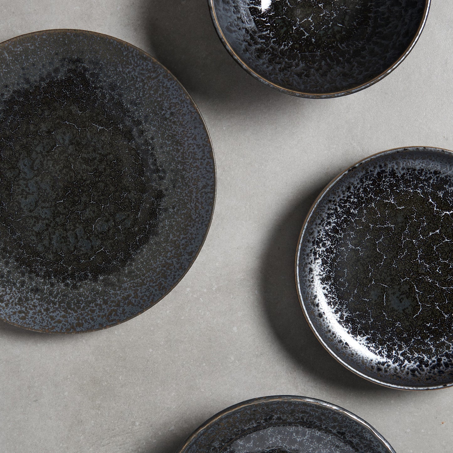 Dinner Plate 28.5cm Black Pearl Glaze - Made In Japan | Japanese Tableware