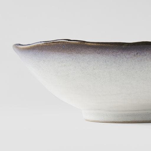 Bowl Leaf Shape 24cm Sky Blue Glaze