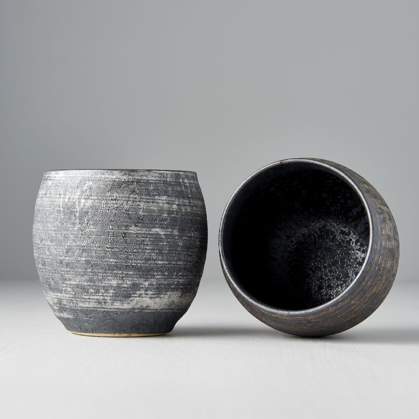 Cup Set Sho Chu 2pcs 320ml Silver Bronze Glaze - Made In Japan | Japanese Tableware