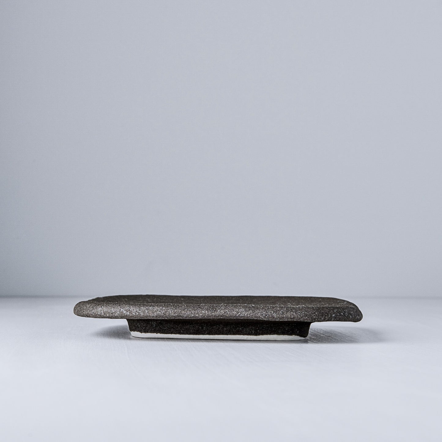 Stone Slab Square Plate 19 x 19cm Matte Black
