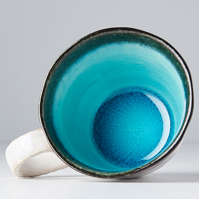 Mug with Handle 200ml Sky Blue Glaze - Made In Japan | Japanese Tableware