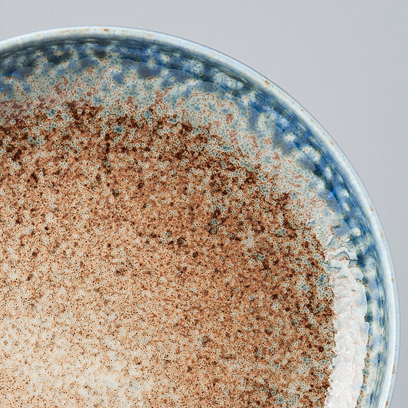 Plate High Rim 22cm Earth & Sky Glaze - Made In Japan | Japanese Tableware