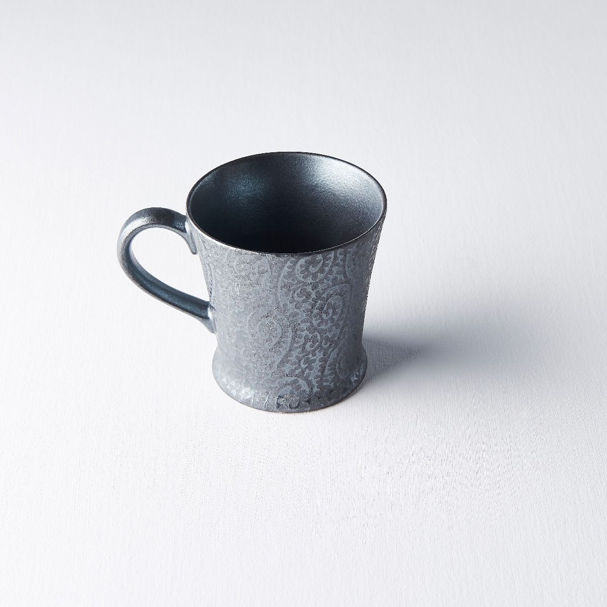 Mug 200ml Black Scroll Design - Made In Japan | Japanese Tableware