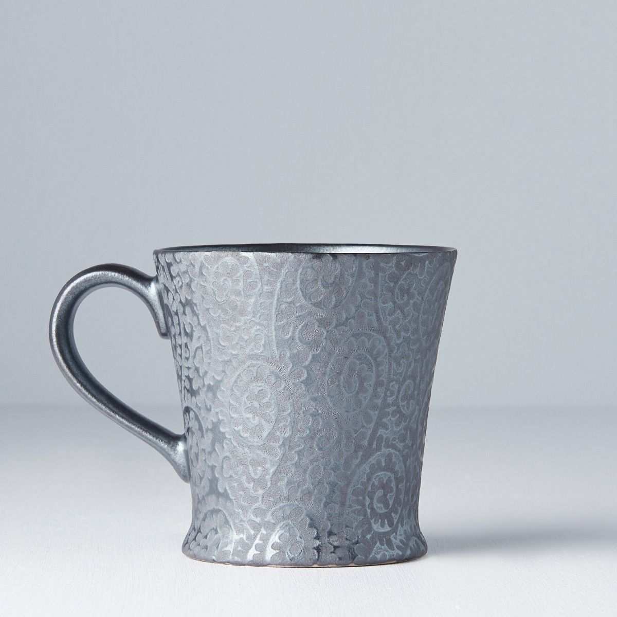 Mug 200ml Black Scroll Design - Made In Japan | Japanese Tableware