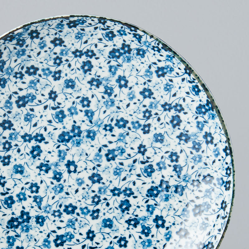 Side Plate Organic 19cm Blue Daisy Design - Made In Japan | Japanese Tableware