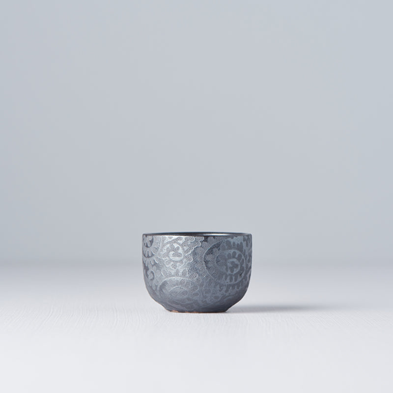 Sake Cup 35ml Black Scroll Glaze - Made In Japan | Japanese Tableware