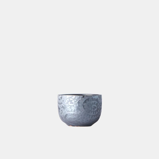 Sake Cup 35ml Black Scroll Glaze - Made In Japan | Japanese Tableware
