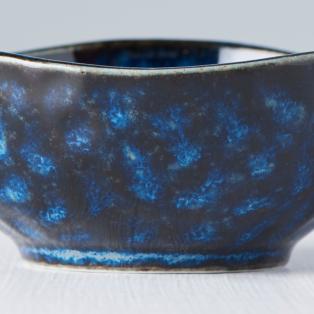 Sauce Dish Organic Shape 8.5cm Indigo Blue Glaze - Made In Japan | Japanese Tableware