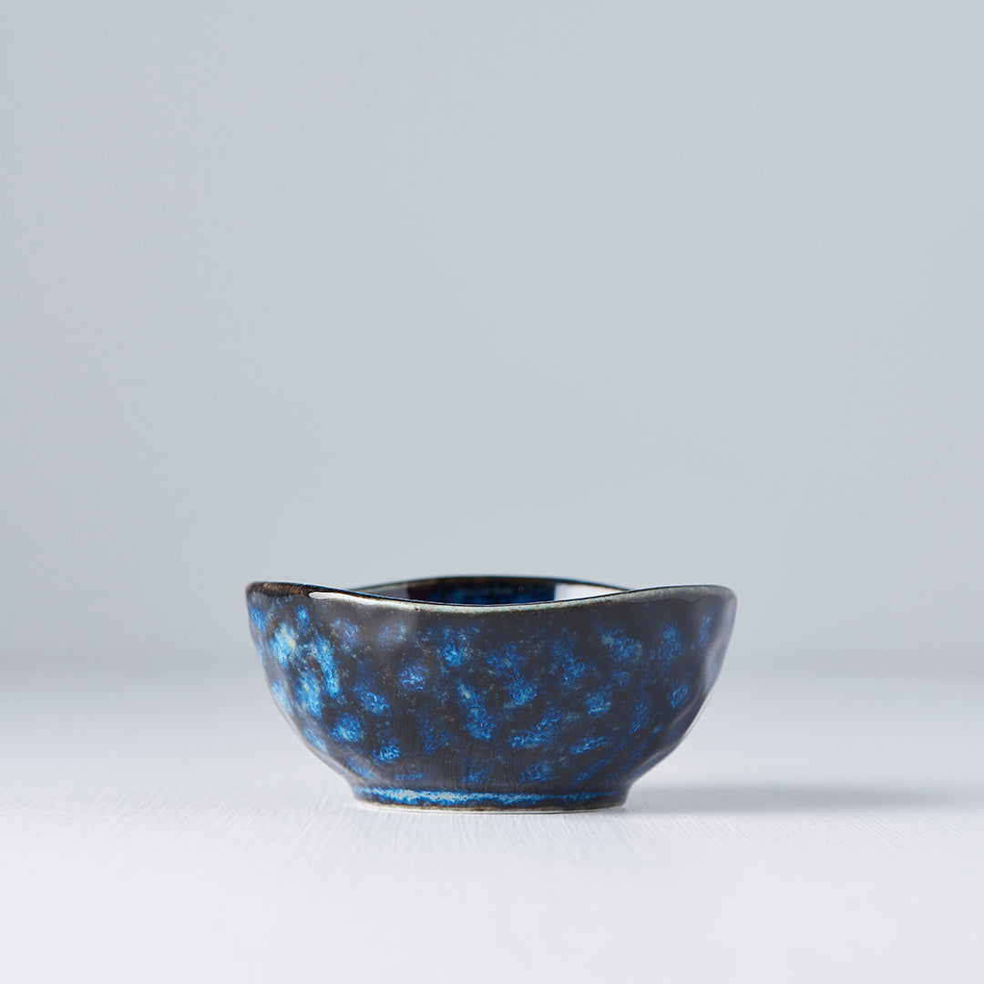 Sauce Dish Organic Shape 8.5cm Indigo Blue Glaze - Made In Japan | Japanese Tableware