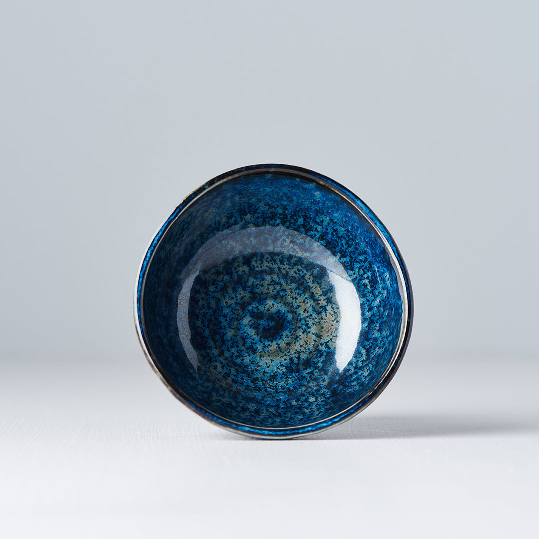 Sauce Dish Organic Shape 8.5cm Indigo Blue Glaze - Made In Japan | Japanese Tableware
