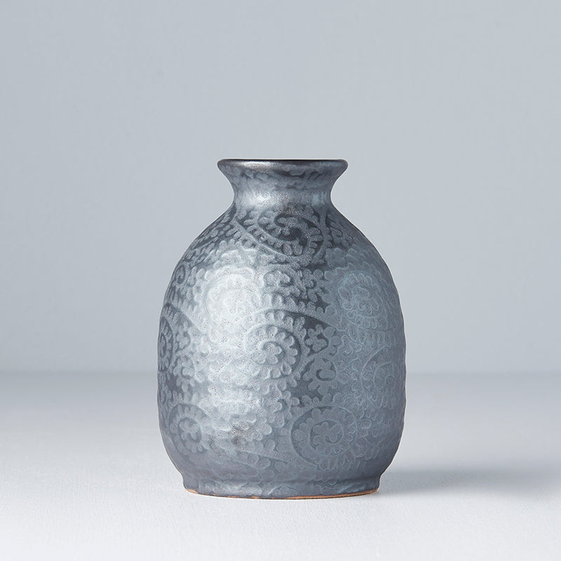 Sake Jug 300ml Black Scroll Glaze