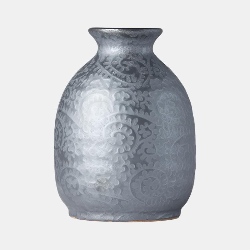 Sake Jug 300ml Black Scroll Glaze