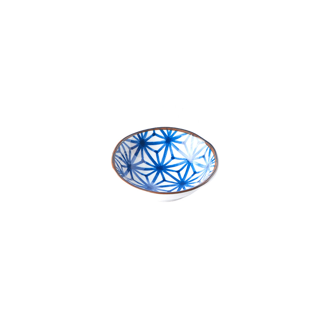 Sauce Dish 11cm Indigo Ikat Starburst Design