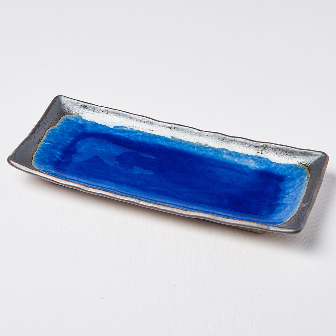 Plate Rectangular 29cm Cobalt Blue Glaze