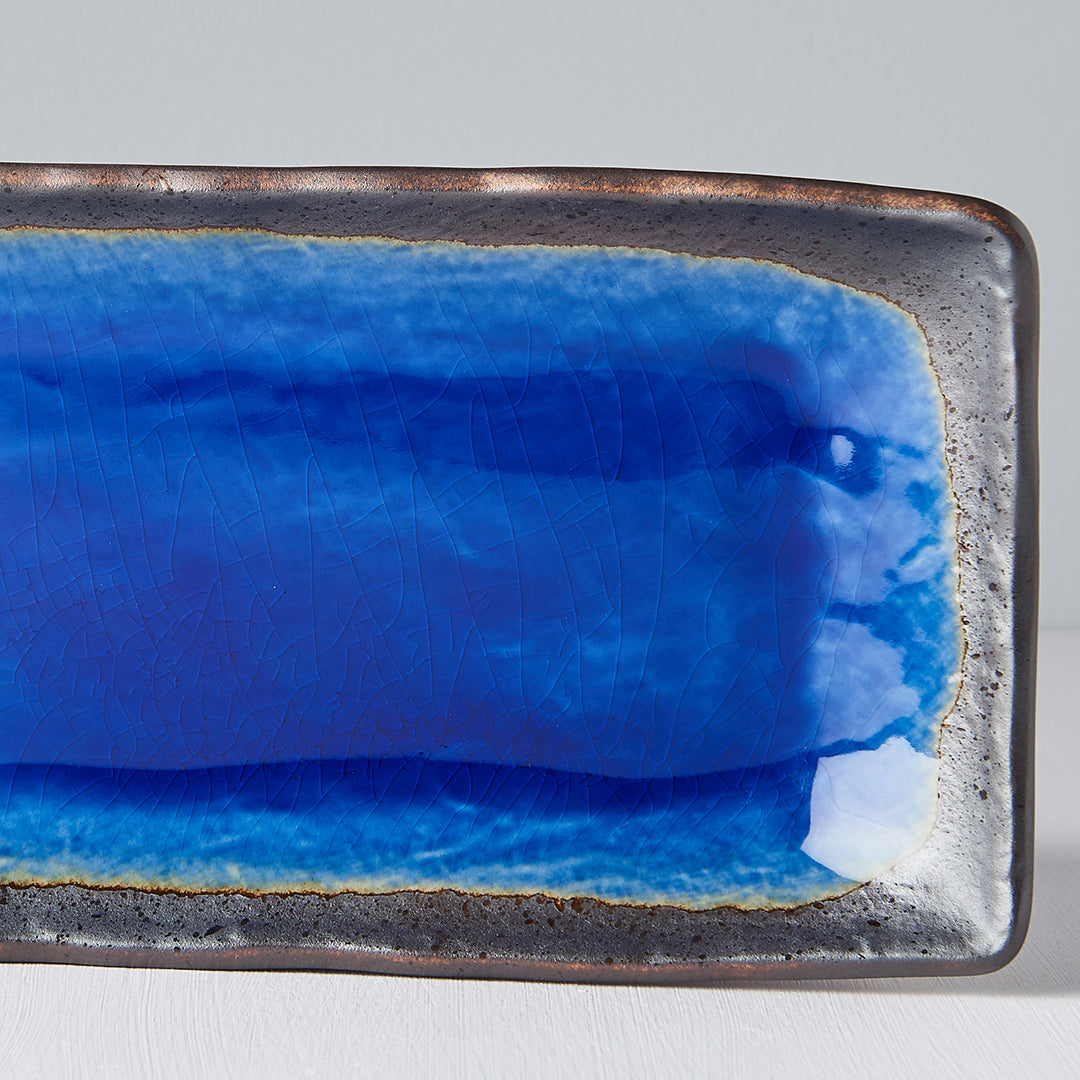 Plate Rectangular 29cm Cobalt Blue Glaze