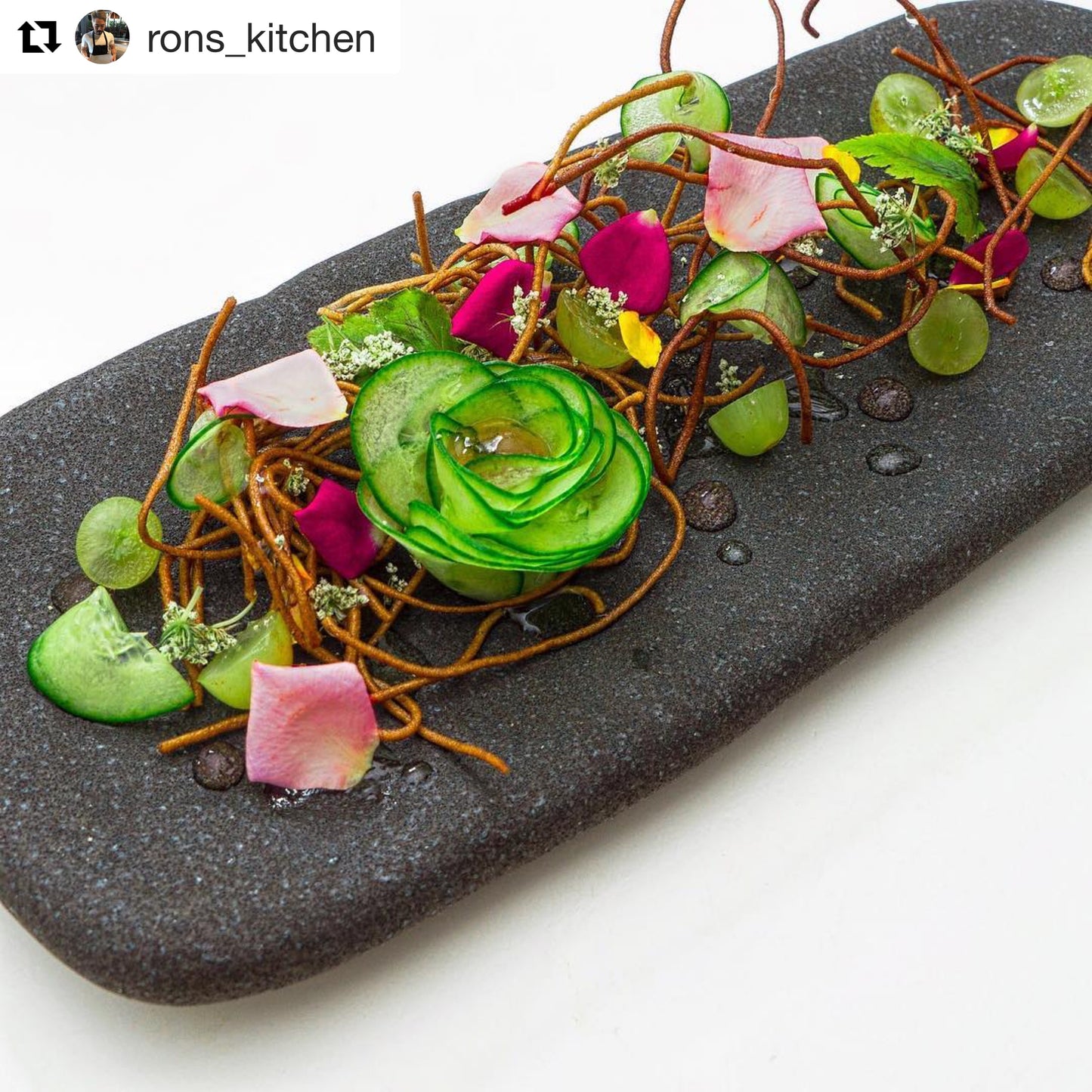 Plate Rectangular 28.5cm Stone Slab Matte Black Glaze