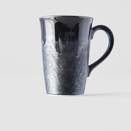 (B-GRADE) Matt & Shiny Black Glaze 8.5 cm, 280 ml / Mug With Handle