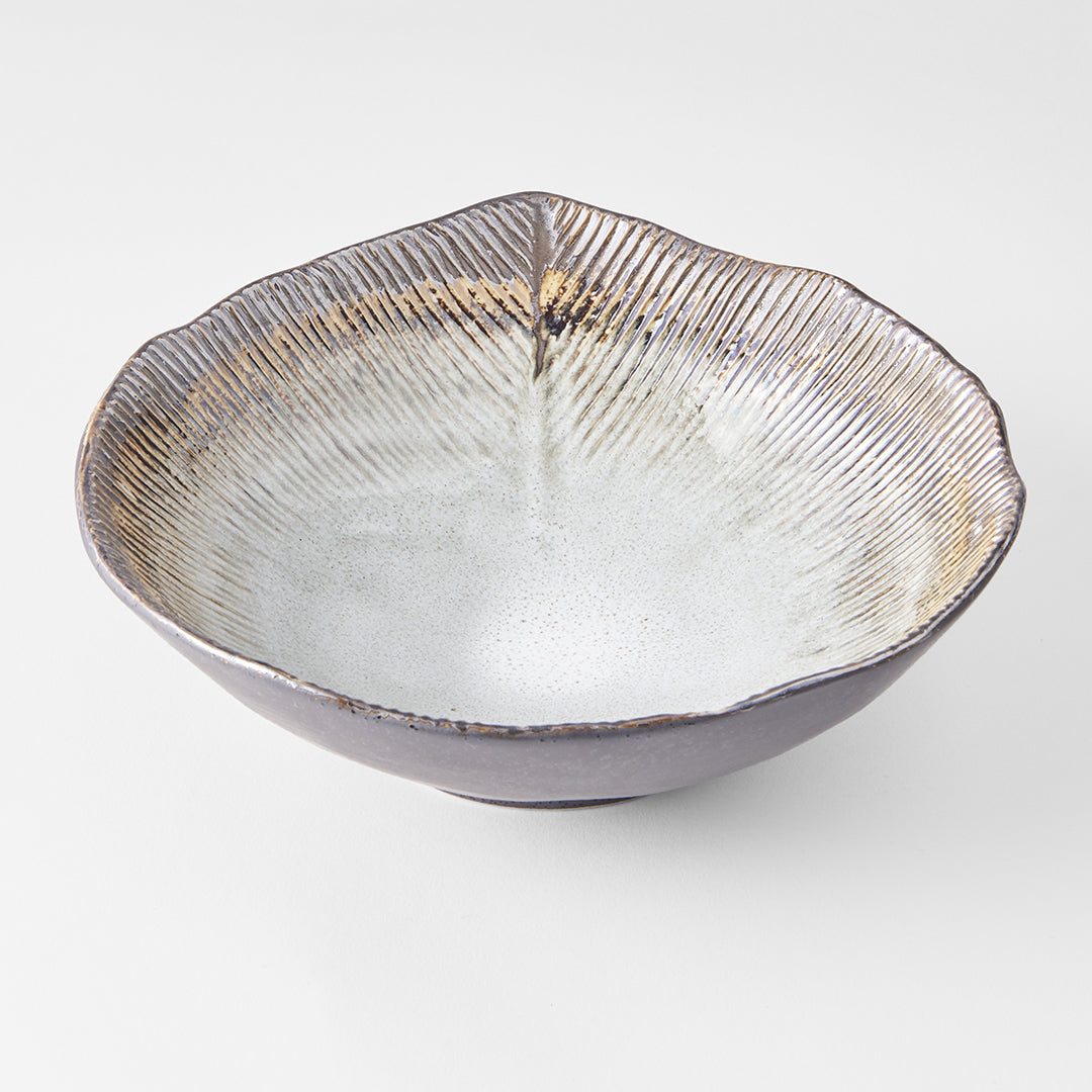 Bowl Irregular 22cm Akane Grey Glaze