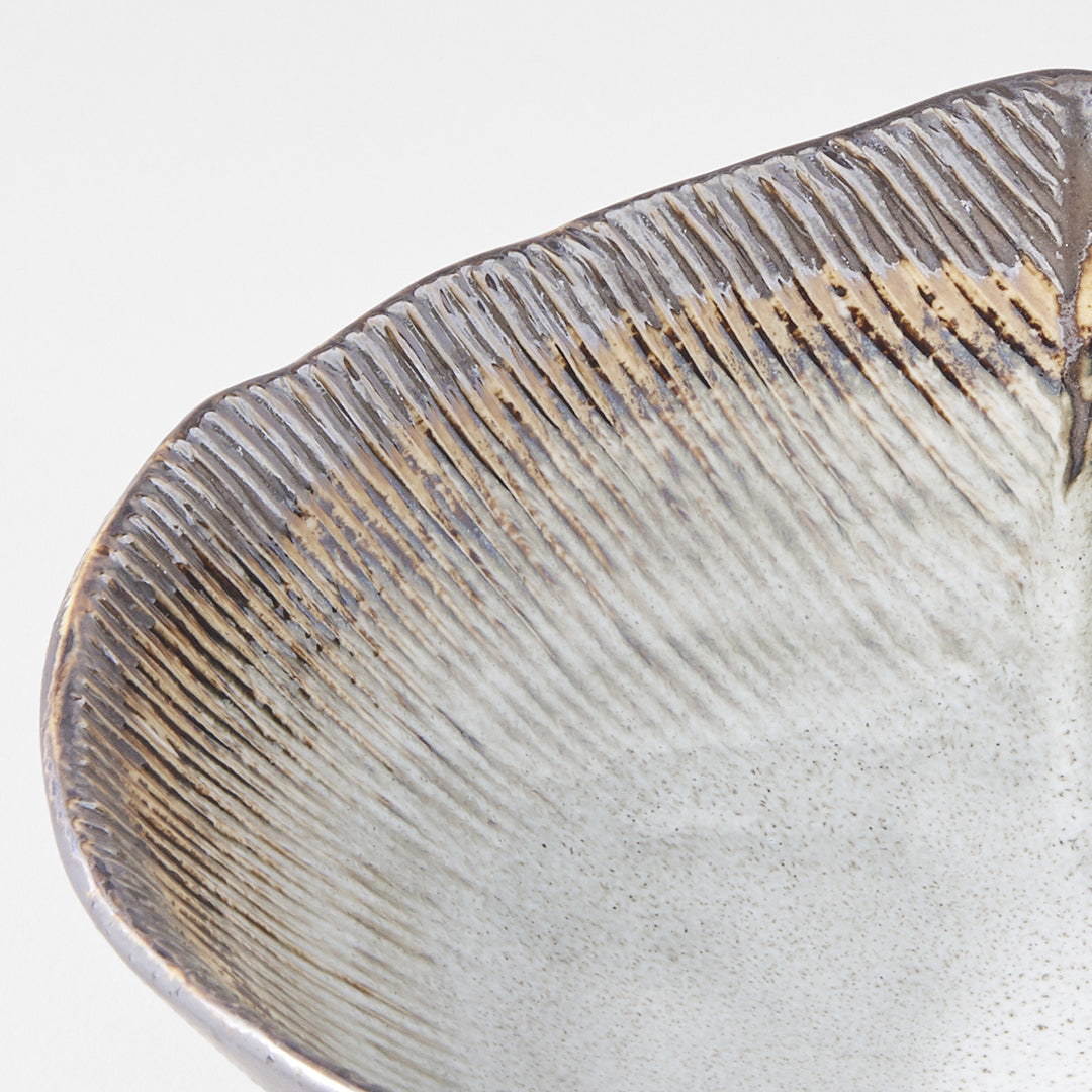Bowl Irregular 22cm Akane Grey Glaze