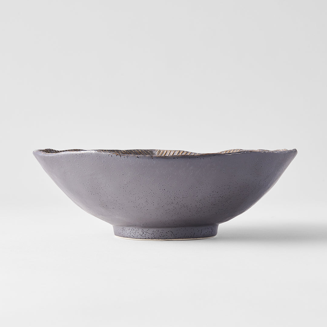 Bowl Irregular 22cm Akane Grey Glaze