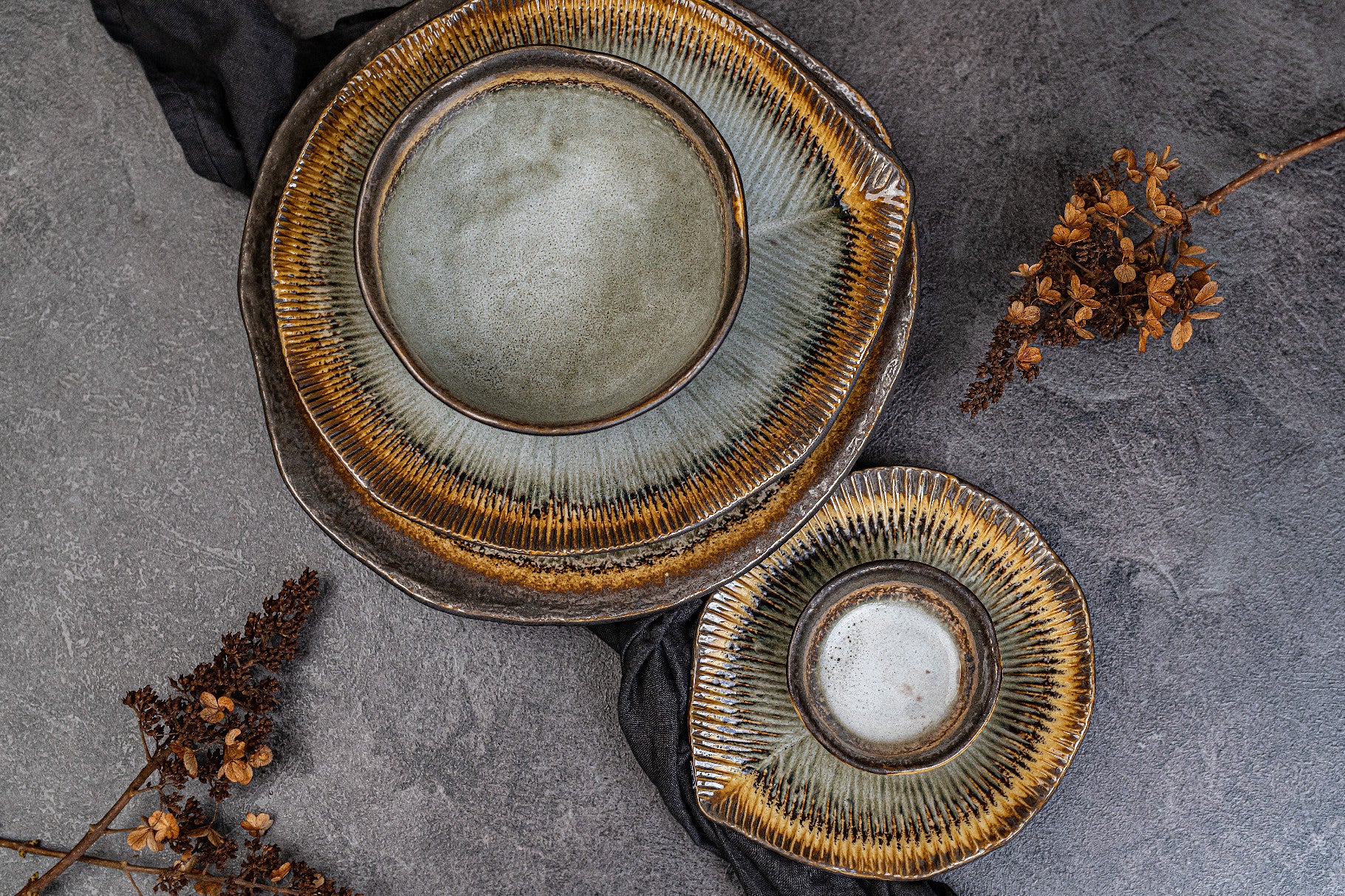 (B GRADE) Akane Grey Irregular Bowl 14.5 cm, 600 ml