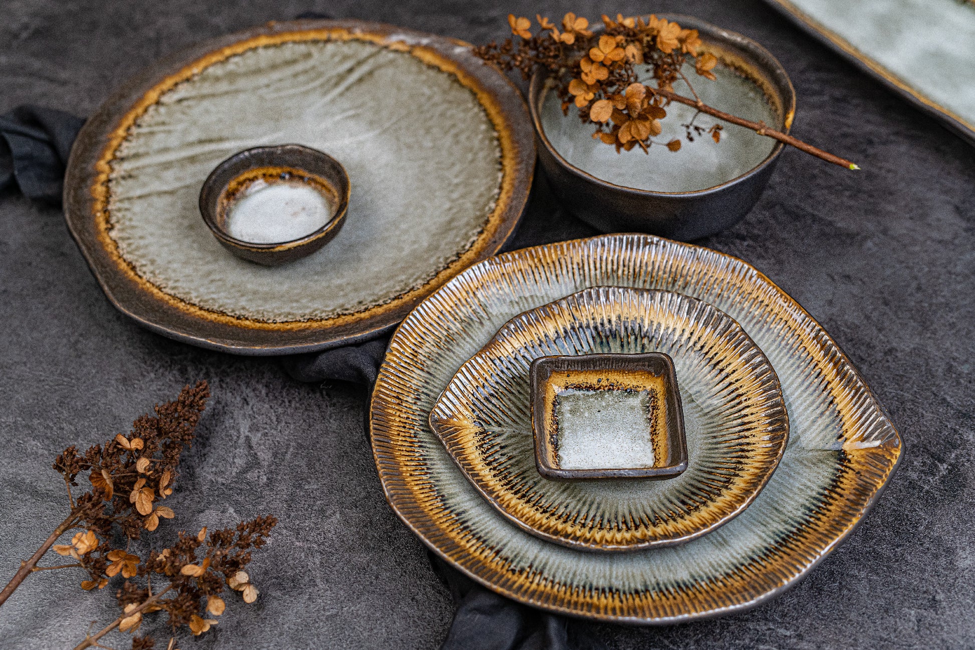 Sauce Bowl 7cm Akane Grey Glaze